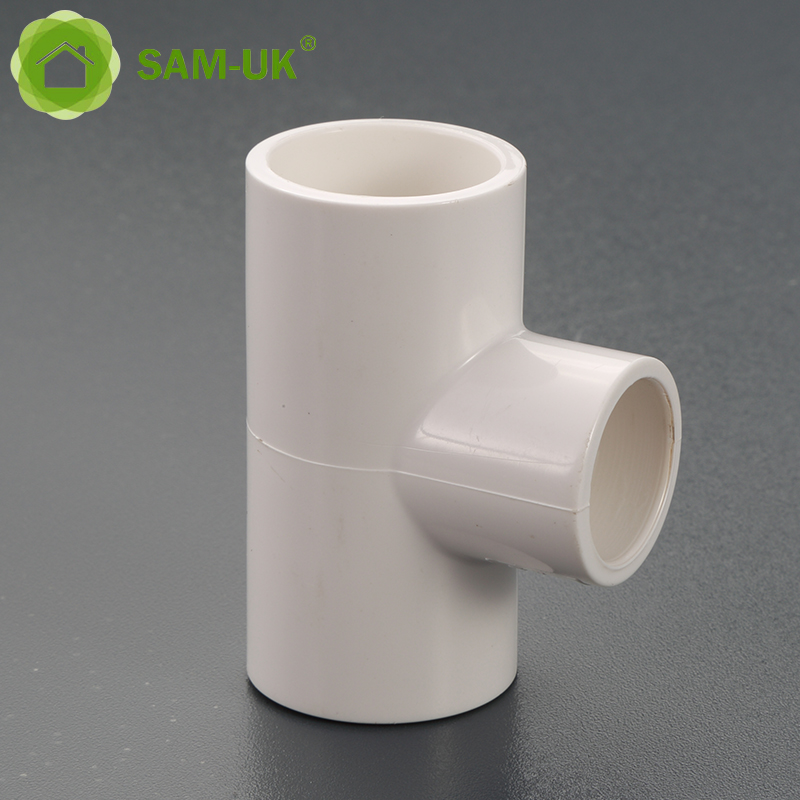 sam-uk Factory wholesale high quality plastic pvc pipe plumbing fittings manufacturers 90 degree pvc reducing tee pipe fittings