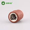 Red-brown PPH female coupling with brass(B) for hot water